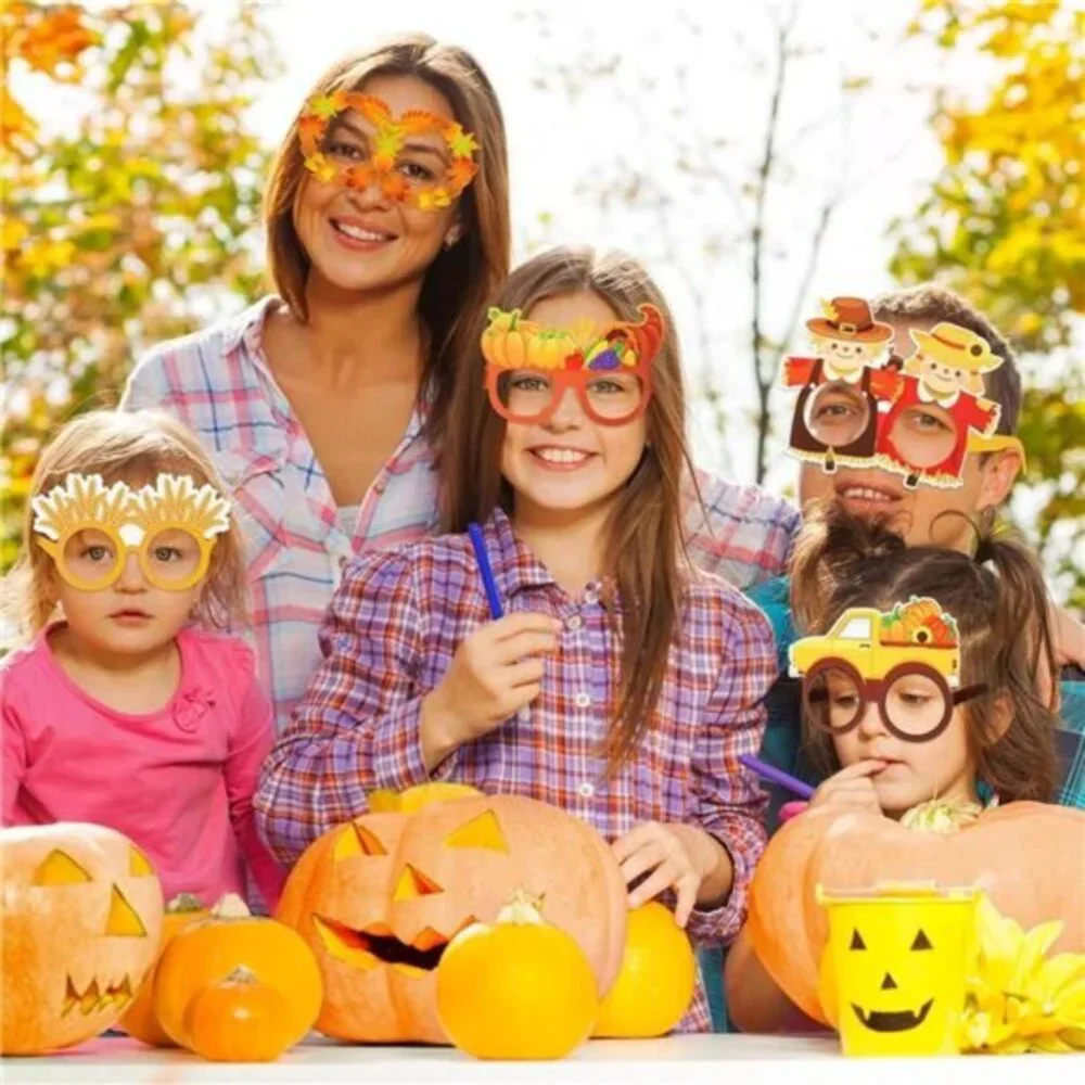 32 Pcs‎ Fall Party Decoration Paper Eyeglasses Autumn Photo Thanksgiving Costume